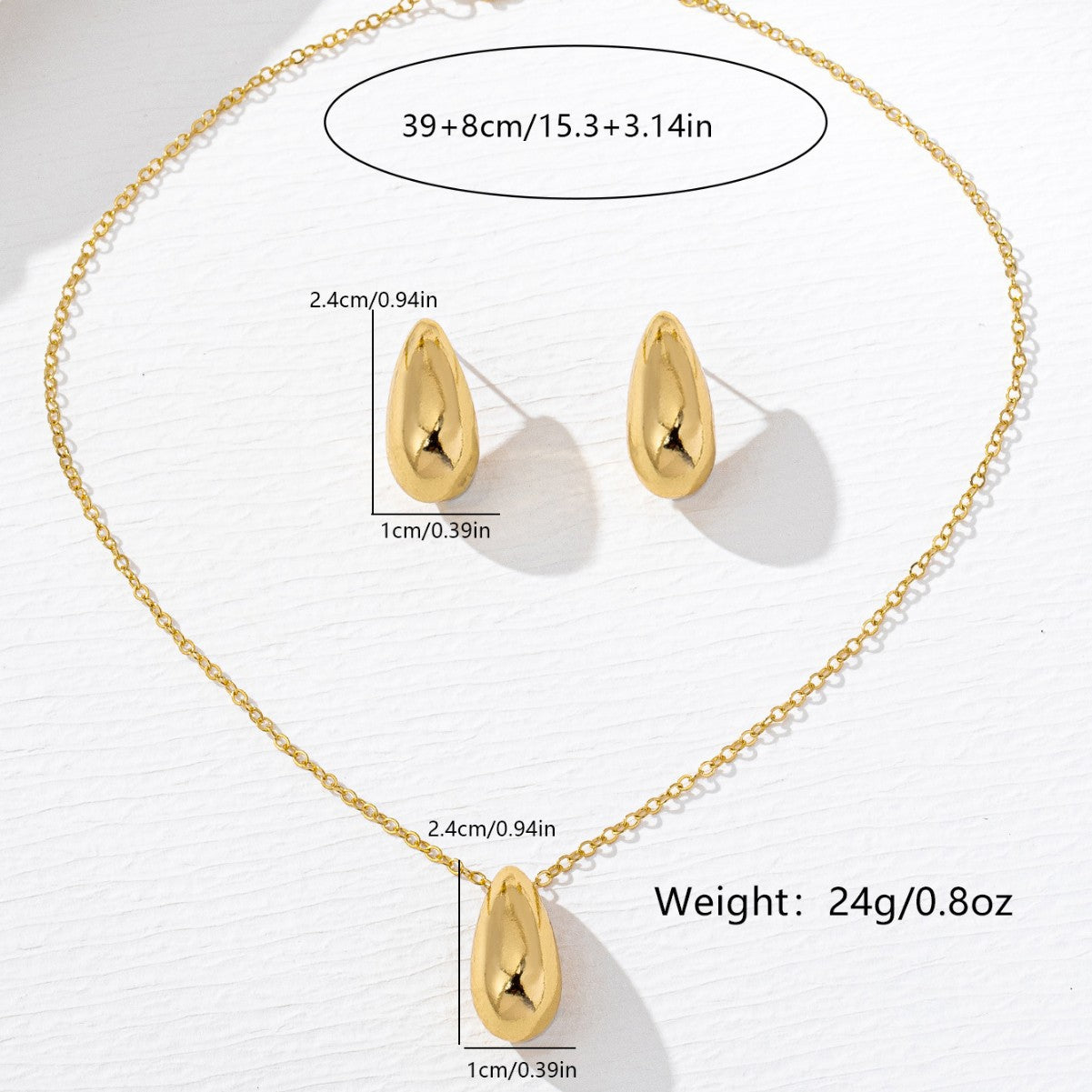 Drop Shaped Jewelry Set