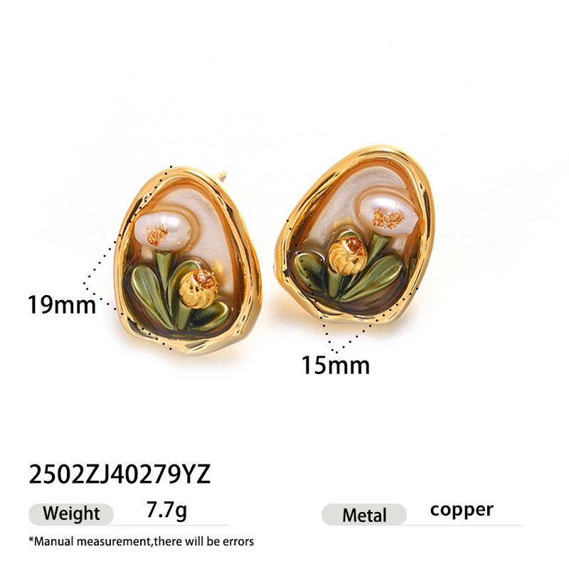 Oil Painting Style Earrings