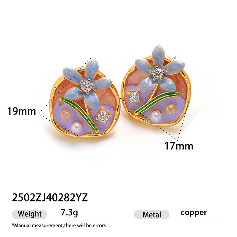 Oil Painting Style Earrings