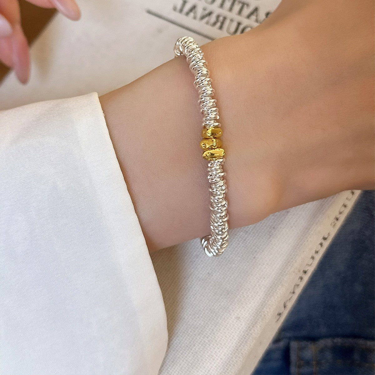 Silver Chesse Round Bracelet