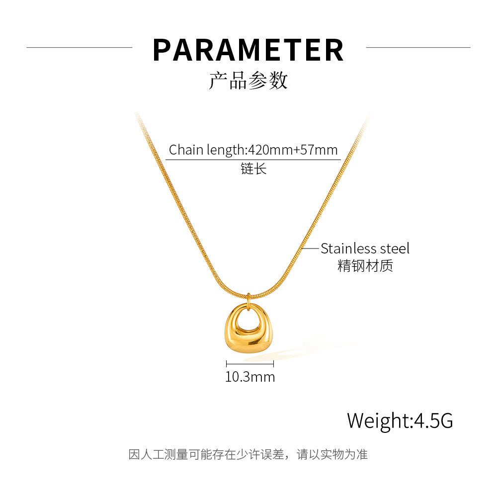 Cross-border INS style titanium steel geometric necklace women's jewelry fashionable commuting all-match high-end stainless steel jewelry