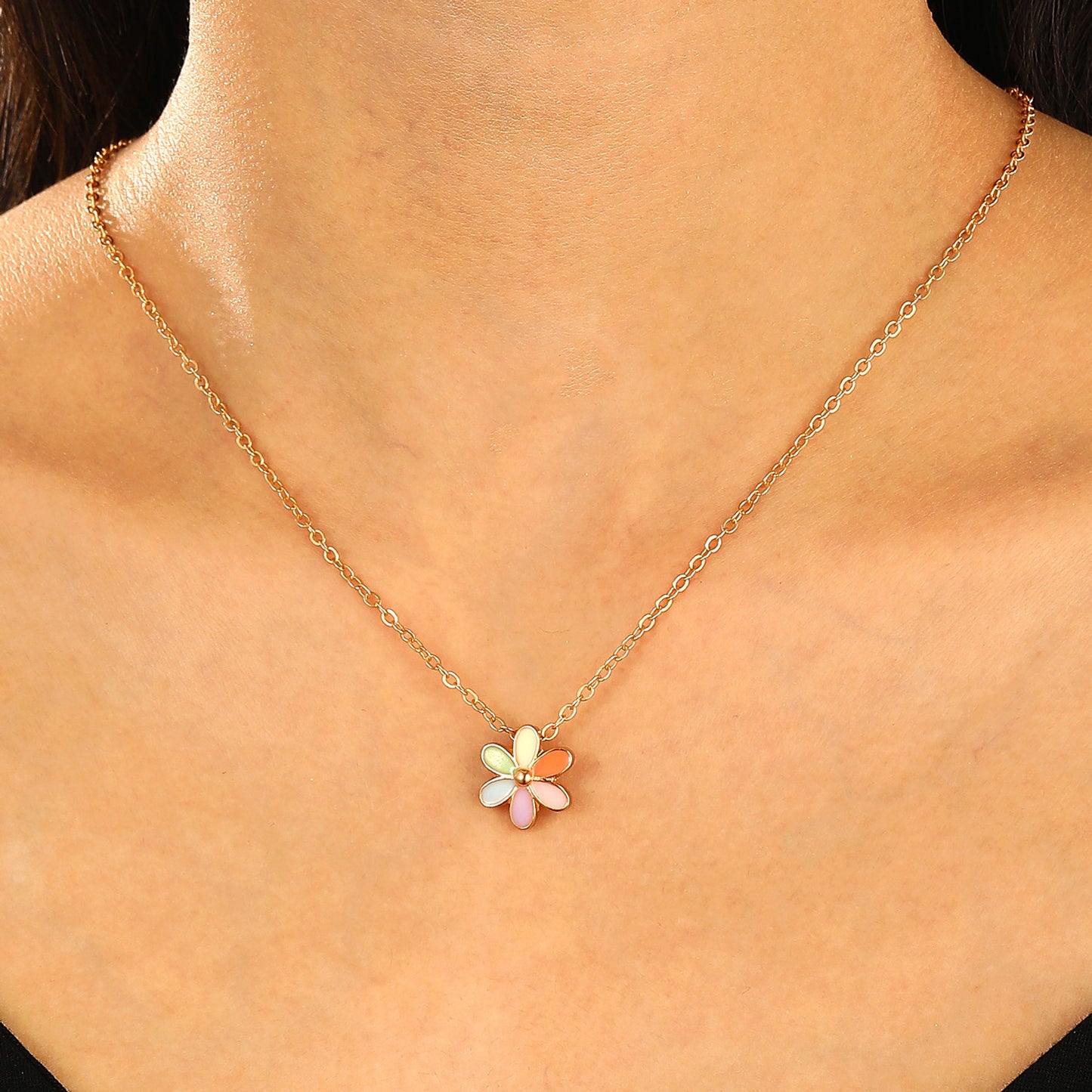 European and American fashion simple niche design love fingerprint pendant necklace female versatile clavicle chain cross-border minimalist style